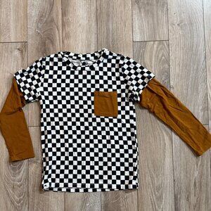 Checkered Bamboo Layered Tee